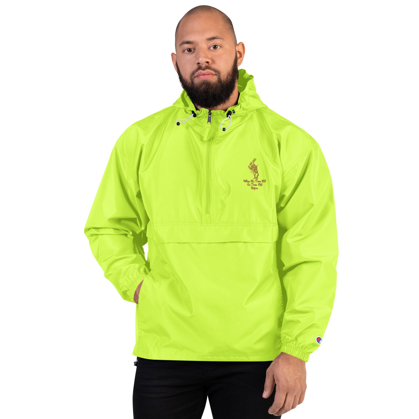 Rabbit (Gold) Embroidered Unisex Champion Packable Jacket