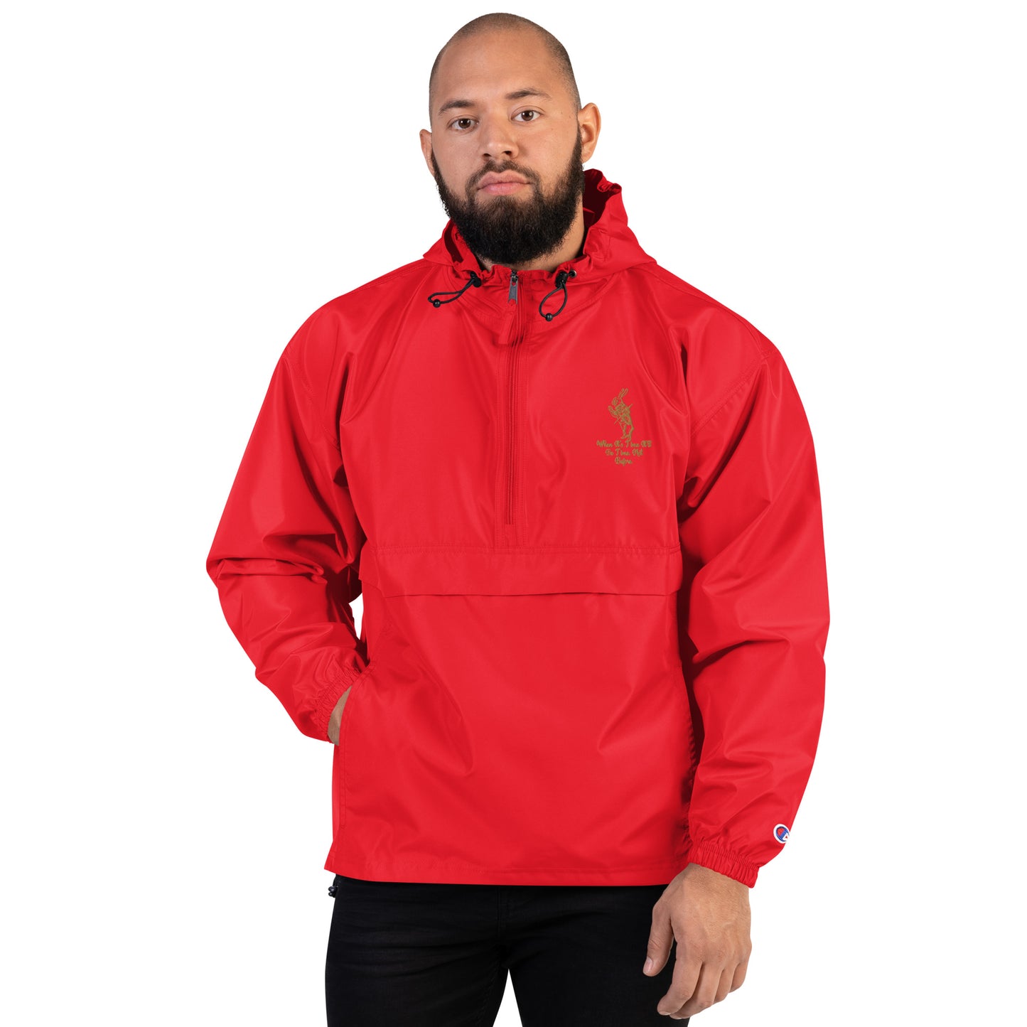 Rabbit (Gold) Embroidered Unisex Champion Packable Jacket