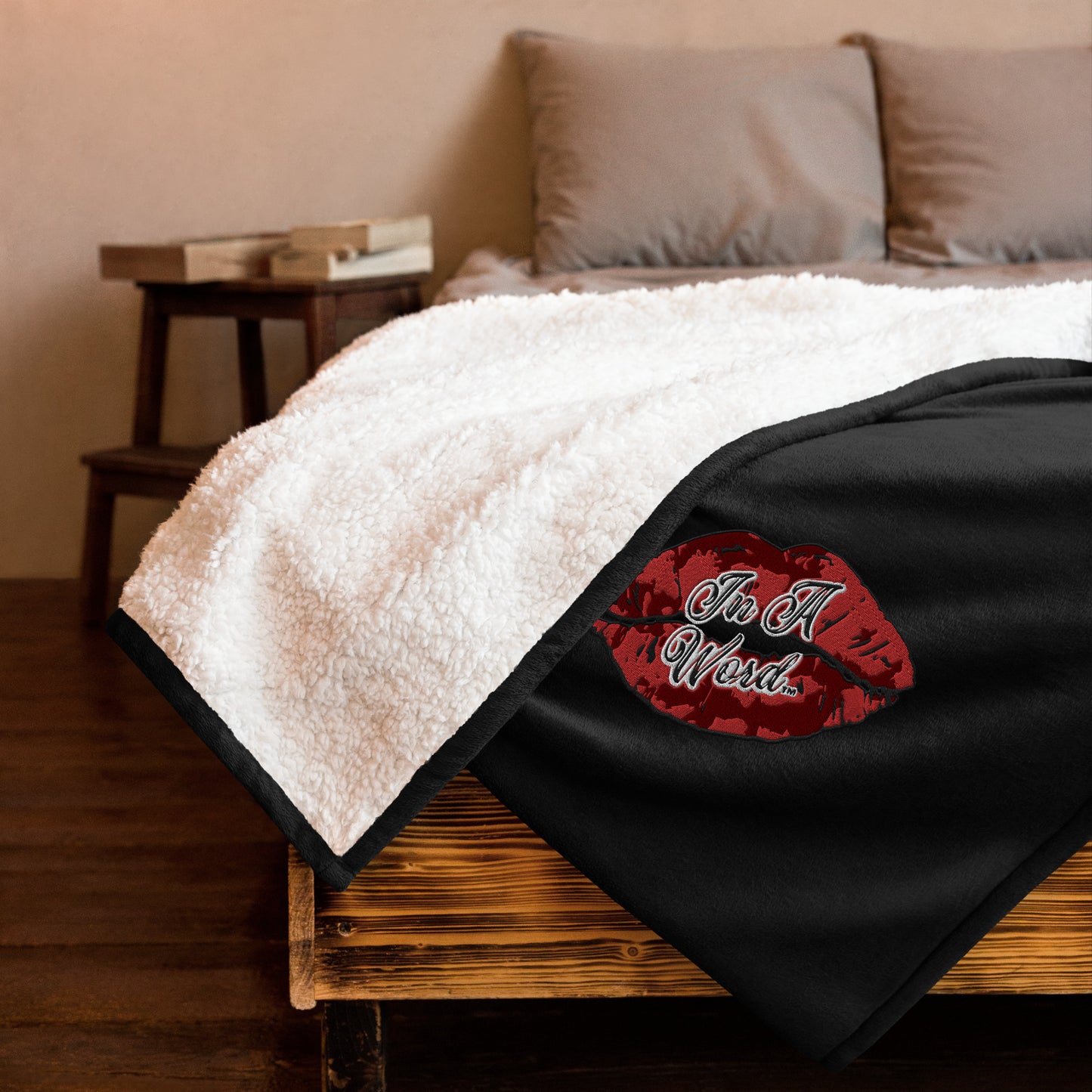 In A Word (Logo) Premium Sherpa Blanket