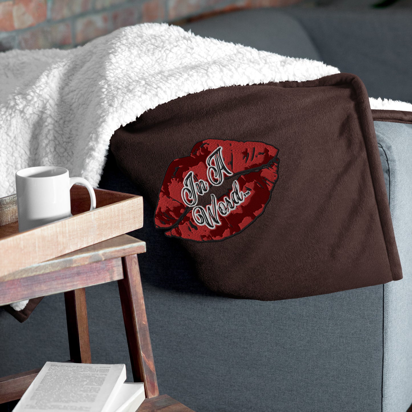 In A Word (Logo) Premium Sherpa Blanket