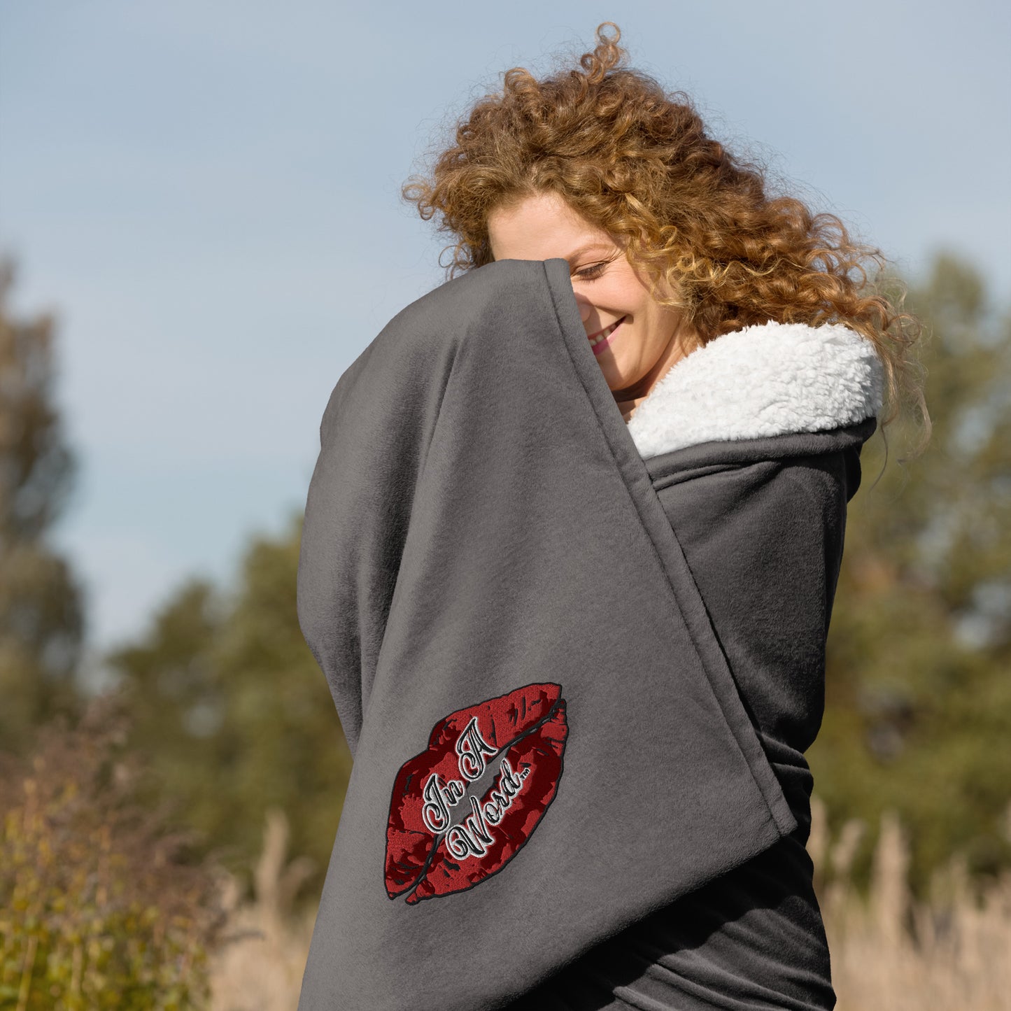 In A Word (Logo) Premium Sherpa Blanket