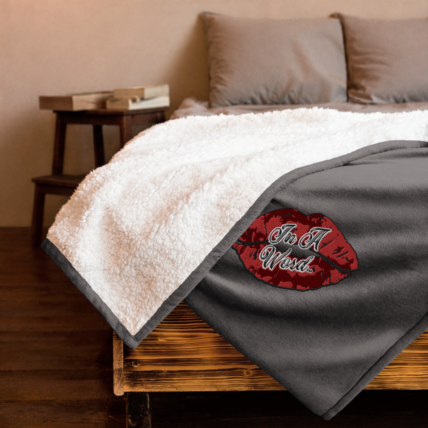 In A Word (Logo) Premium Sherpa Blanket