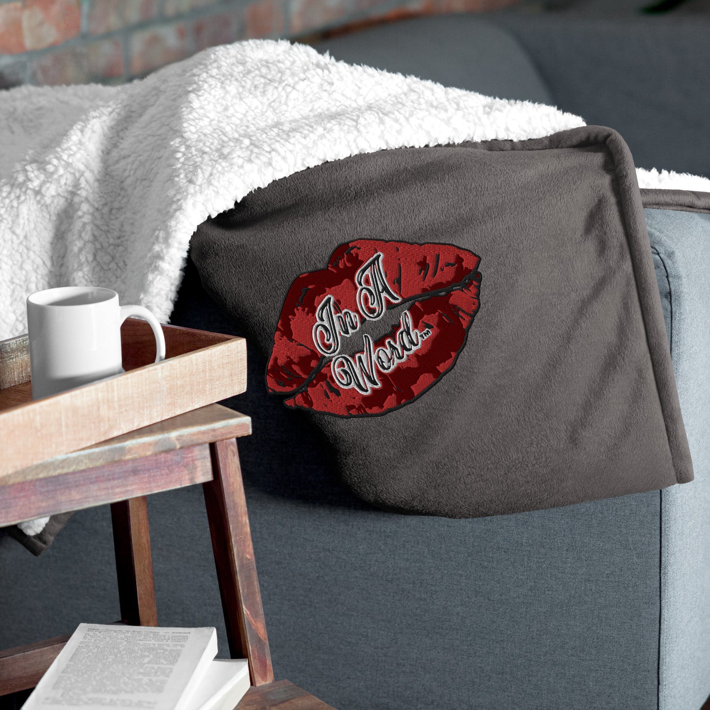 In A Word (Logo) Premium Sherpa Blanket