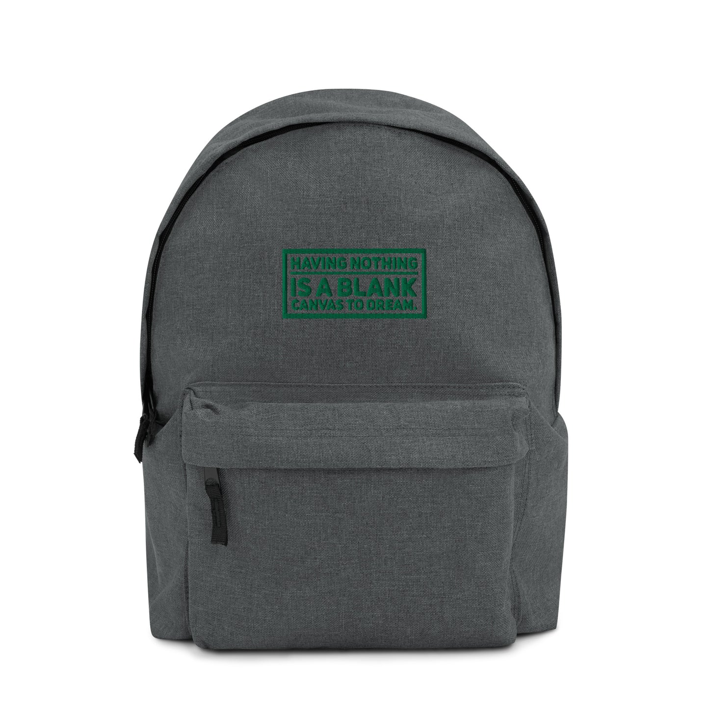 Blank Canvas (Green) Embroidered Backpack