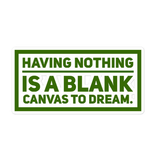 Blank Canvas (Green)  Bubble-free Stickers