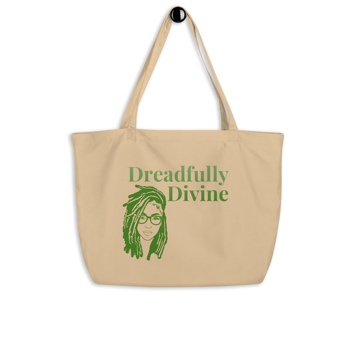 DD Woman (Green) Large Organic Tote Bag