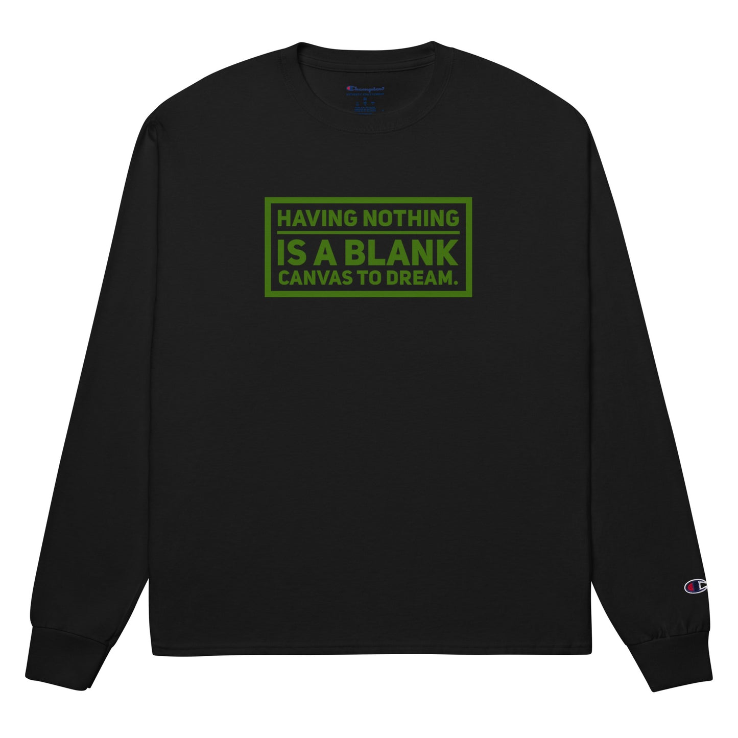 Blank Canvas (Green) Men's Champion Long Sleeve Shirt