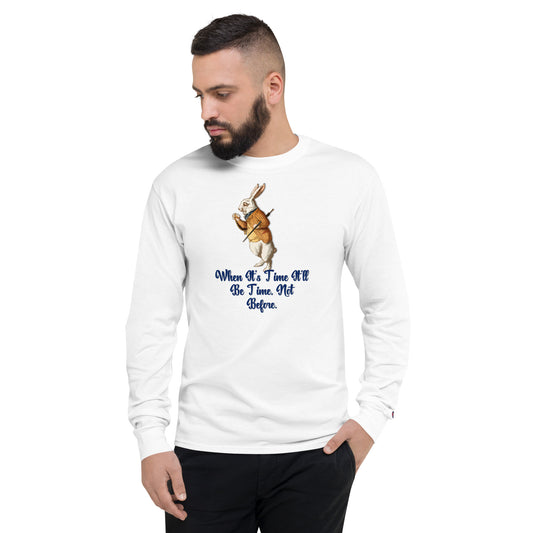 Rabbit (Blue) Men's Champion Long Sleeve Shirt