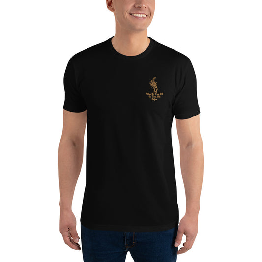 Rabbit (Gold) Embroidered Men's Fitted Short Sleeve T-shirt