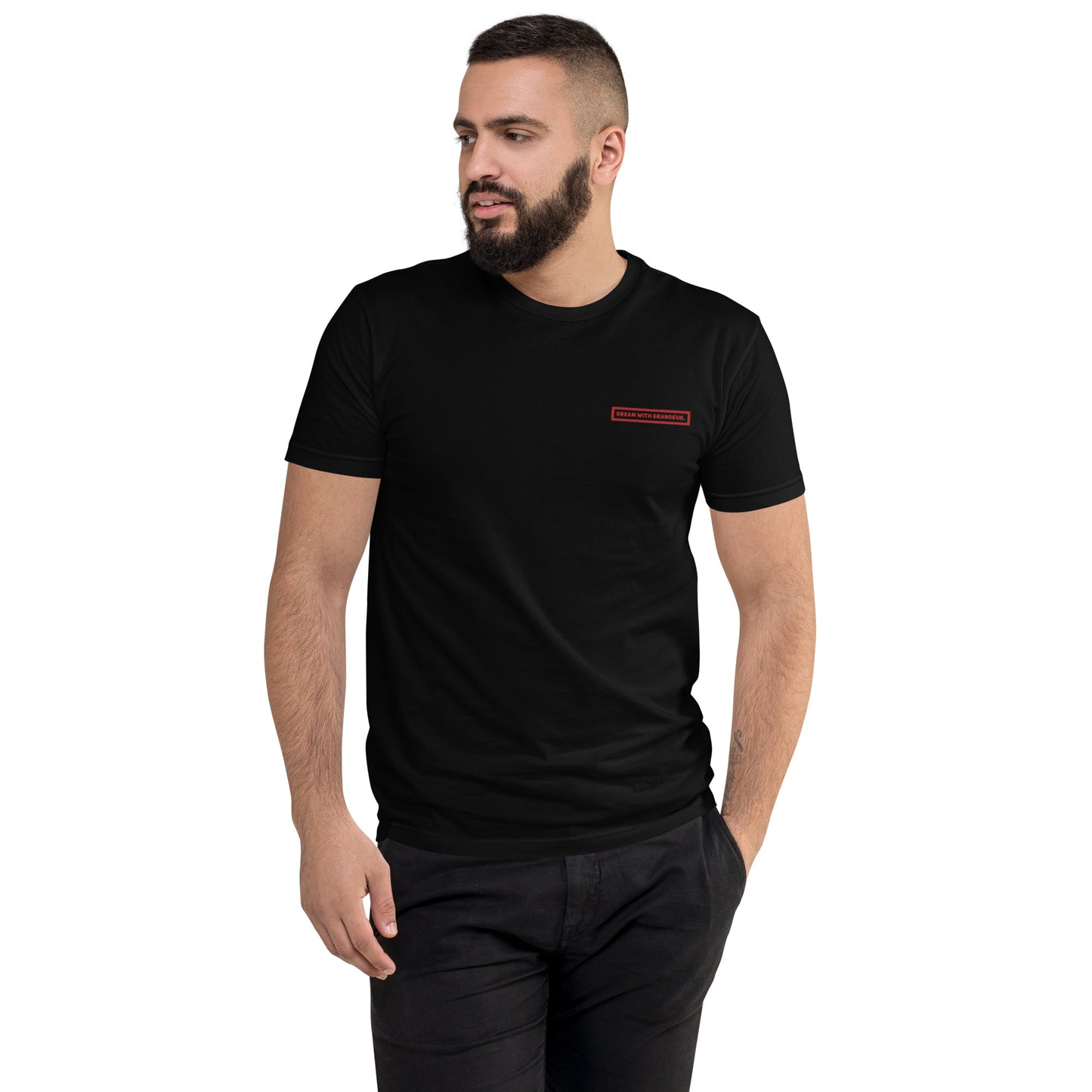 With Grandeur #2 (Embroidered) Men's Fitted Short Sleeve T-shirt