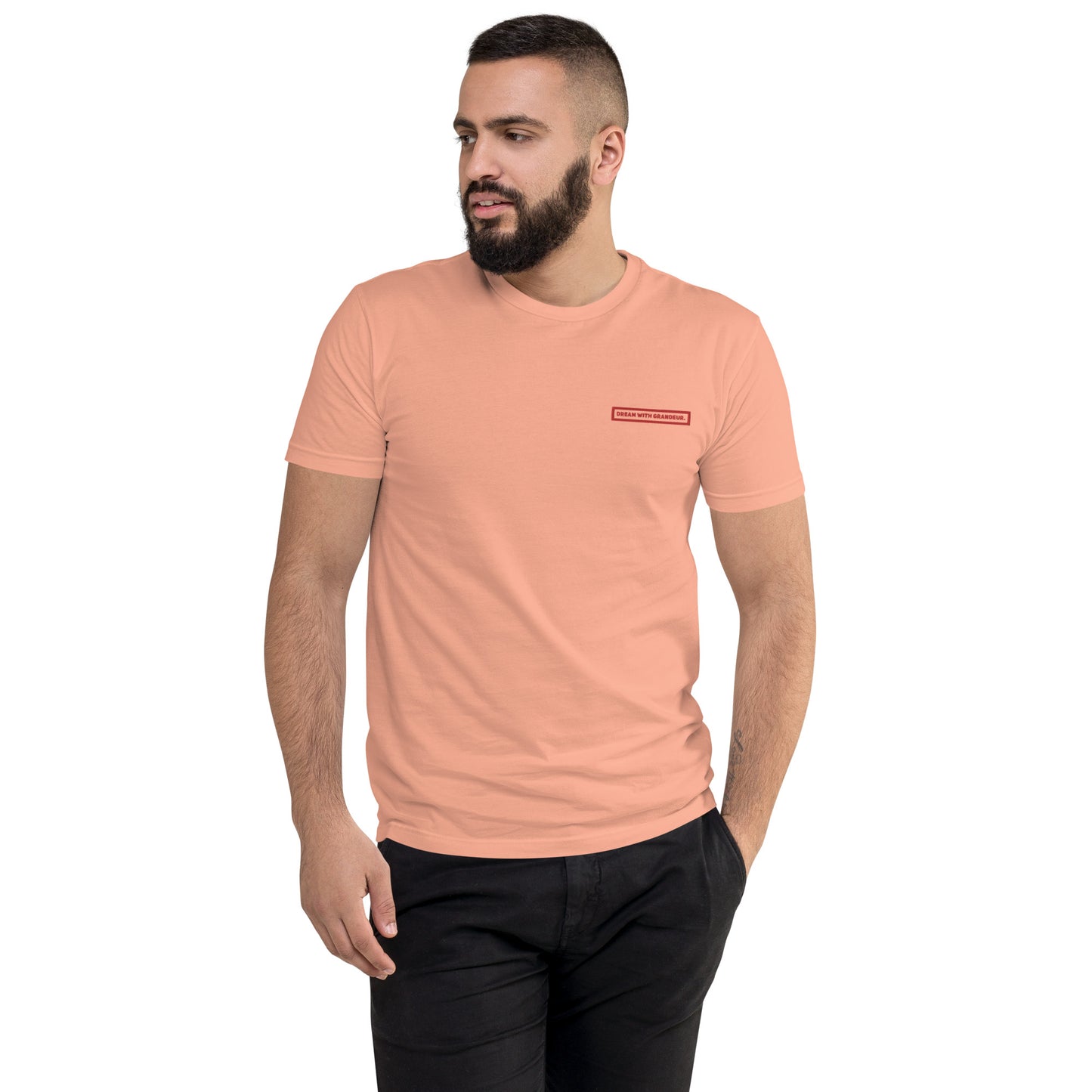 With Grandeur #2 (Embroidered) Men's Fitted Short Sleeve T-shirt