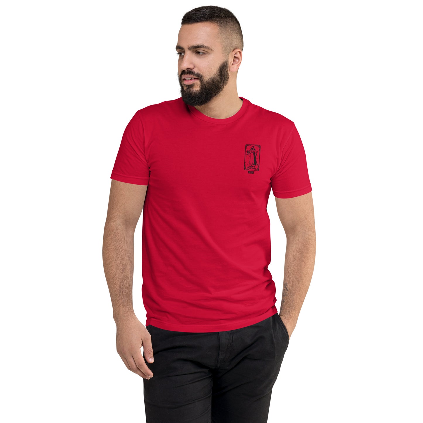 Hermit (Black) Men's Fitted Short Sleeve T-shirt