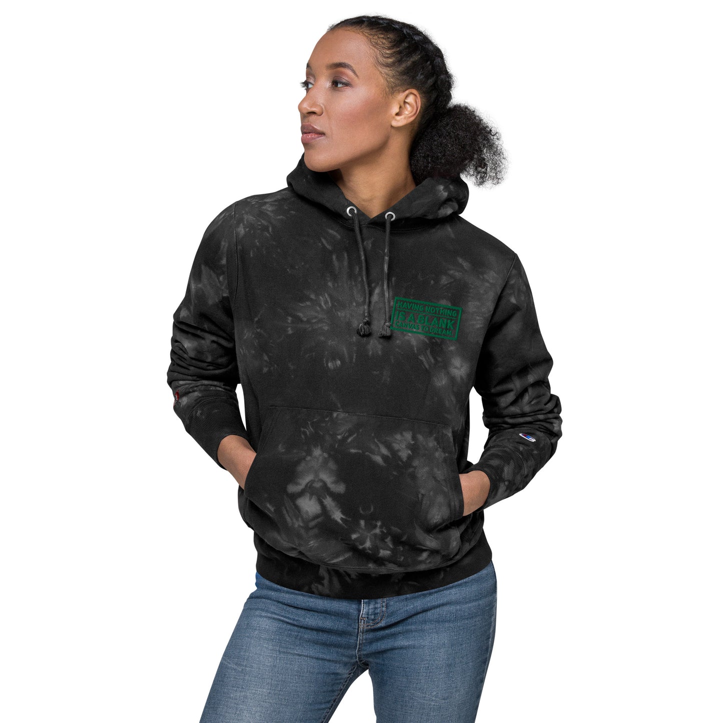Blank Canvas (Green) Unisex Champion Tie-dye Hoodie