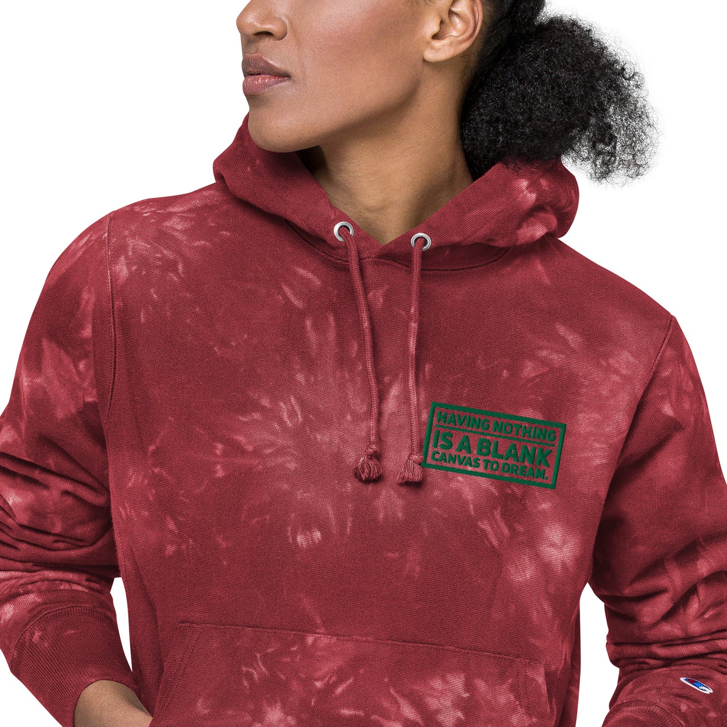 Blank Canvas (Green) Unisex Champion Tie-dye Hoodie