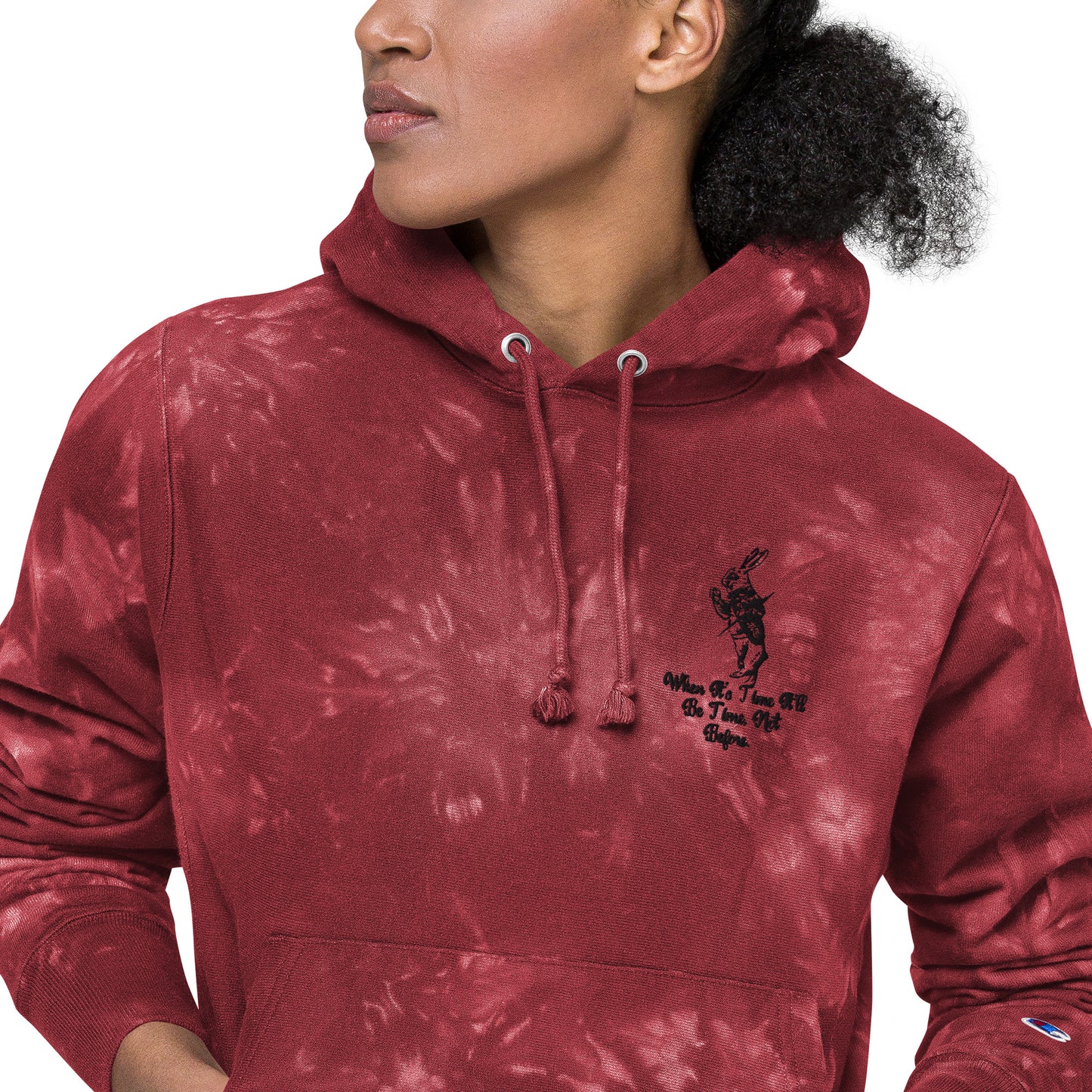 Rabbit (Black) Unisex Champion Tie-Dye Hoodie