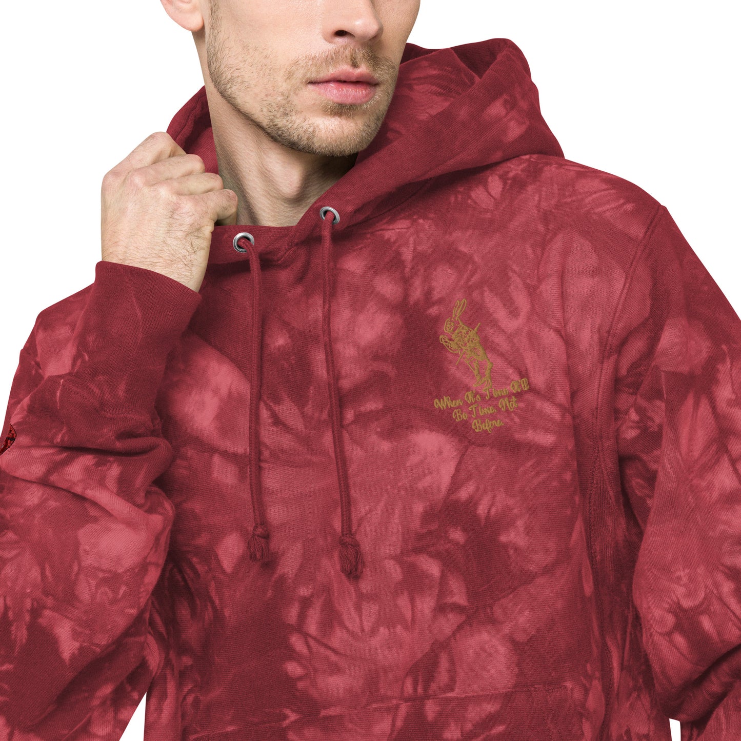 Rabbit (Gold) Unisex Champion Tie-dye Hoodie