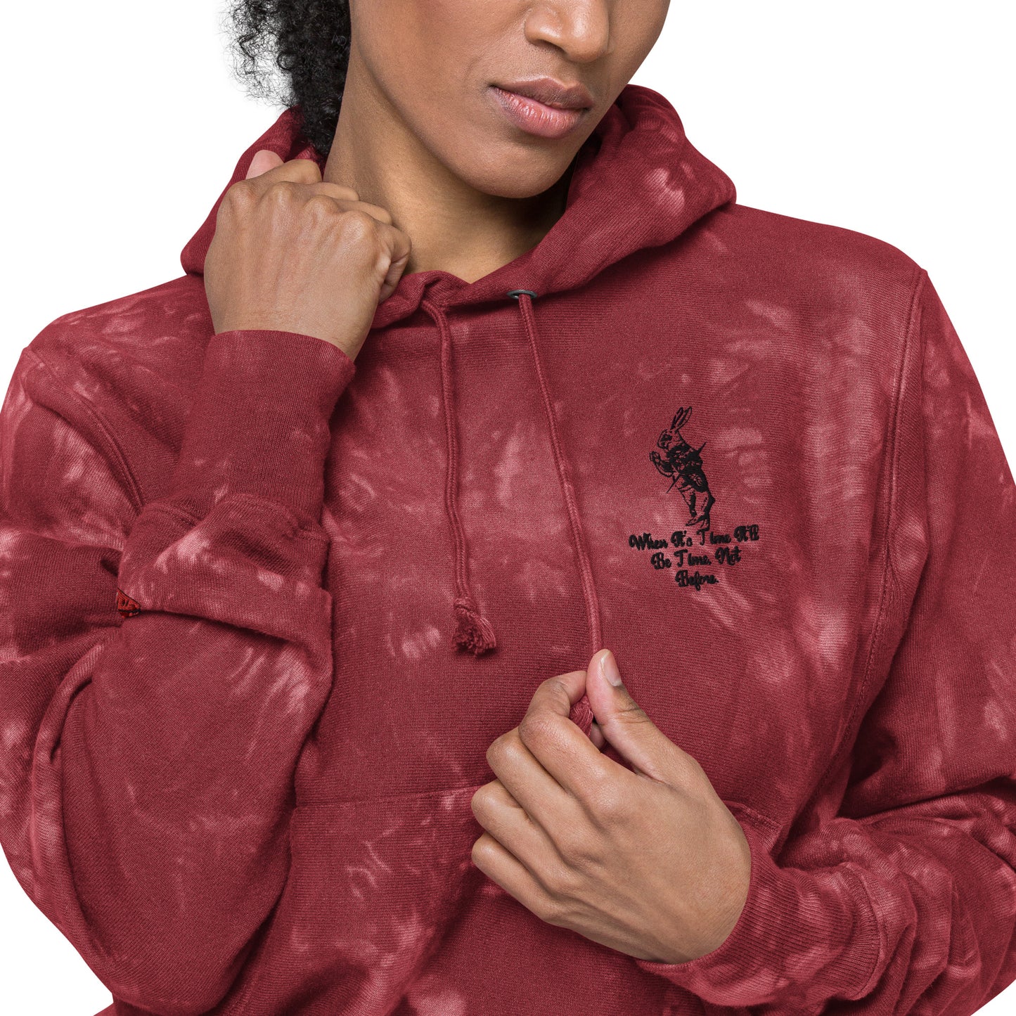 Rabbit (Black) Unisex Champion Tie-Dye Hoodie