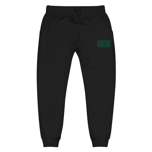 Blank Canvas (Green) Embroidered Unisex Fleece Sweatpants