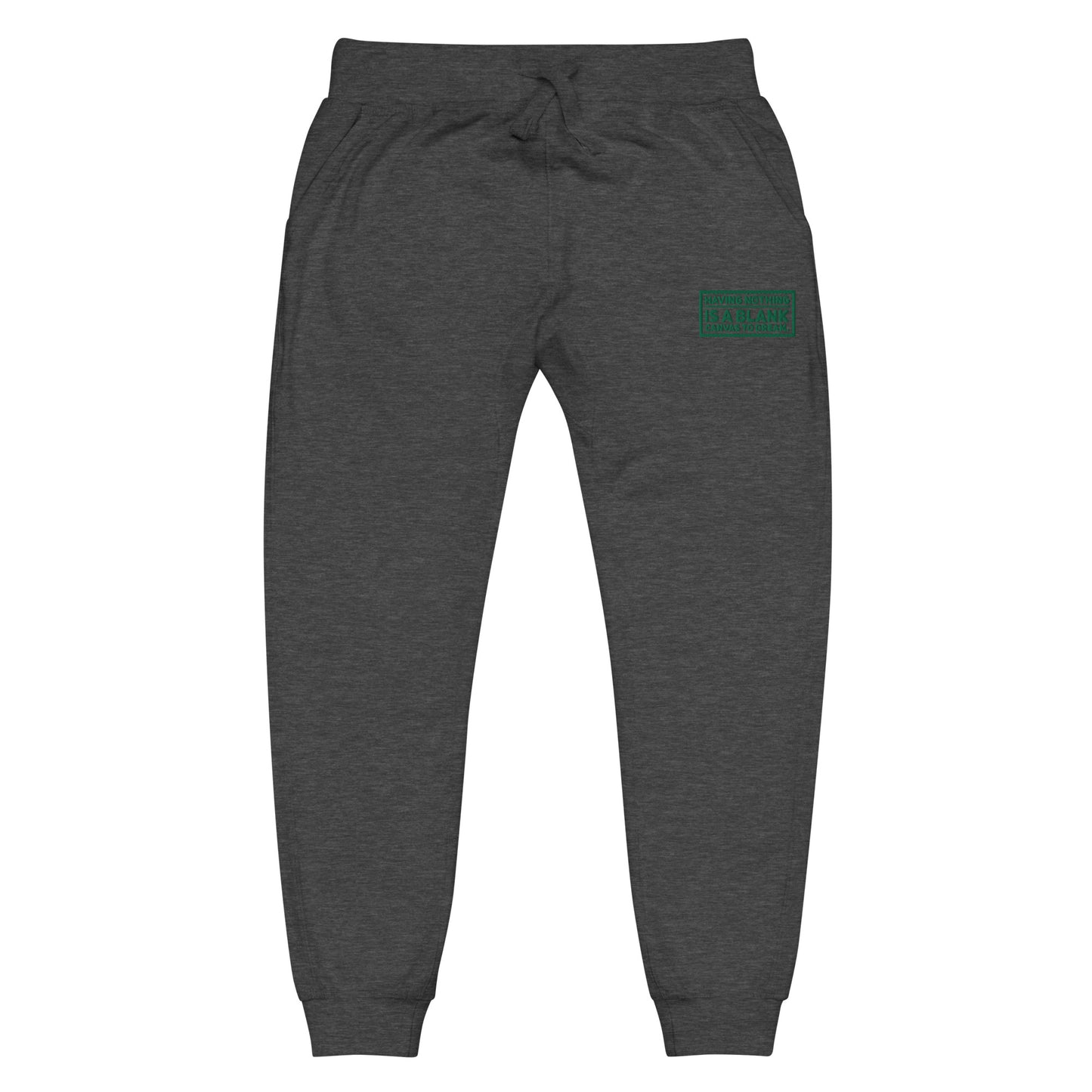 Blank Canvas (Green) Embroidered Unisex Fleece Sweatpants