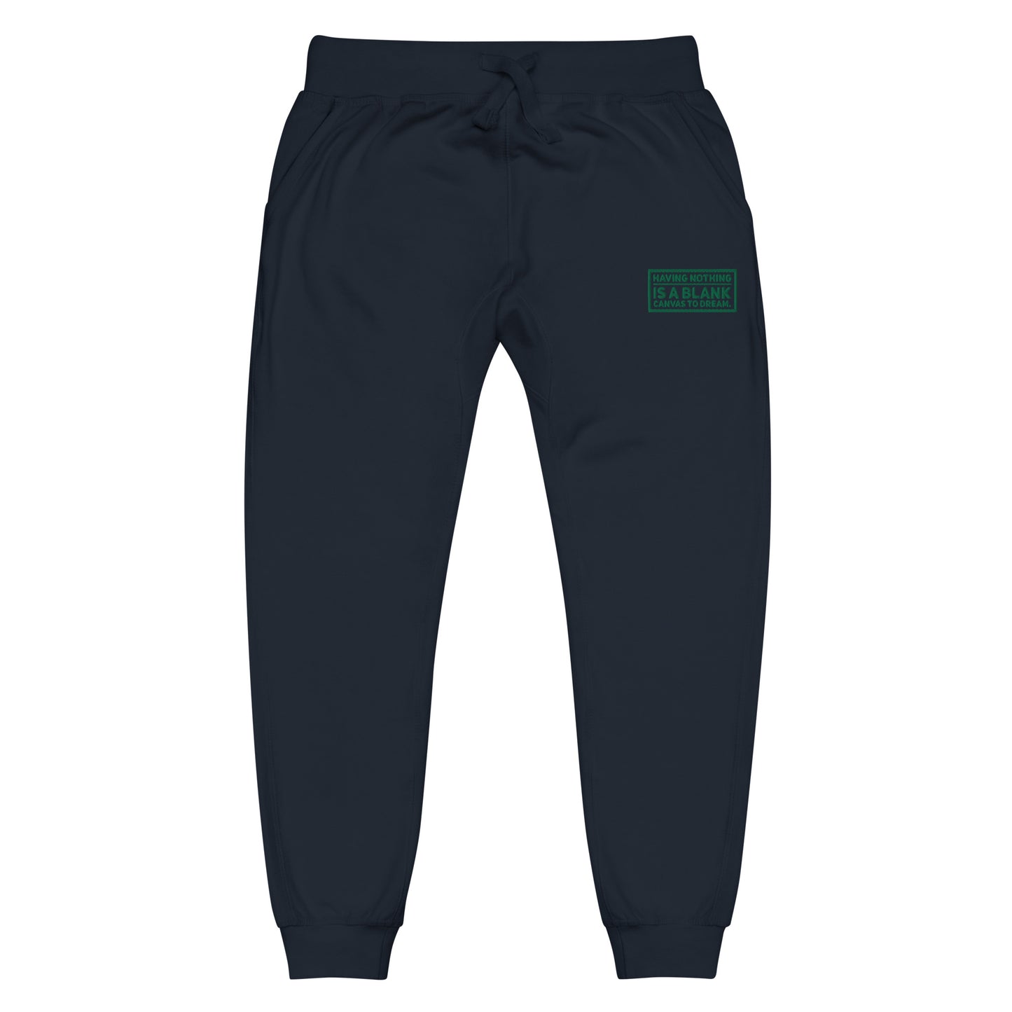 Blank Canvas (Green) Embroidered Unisex Fleece Sweatpants