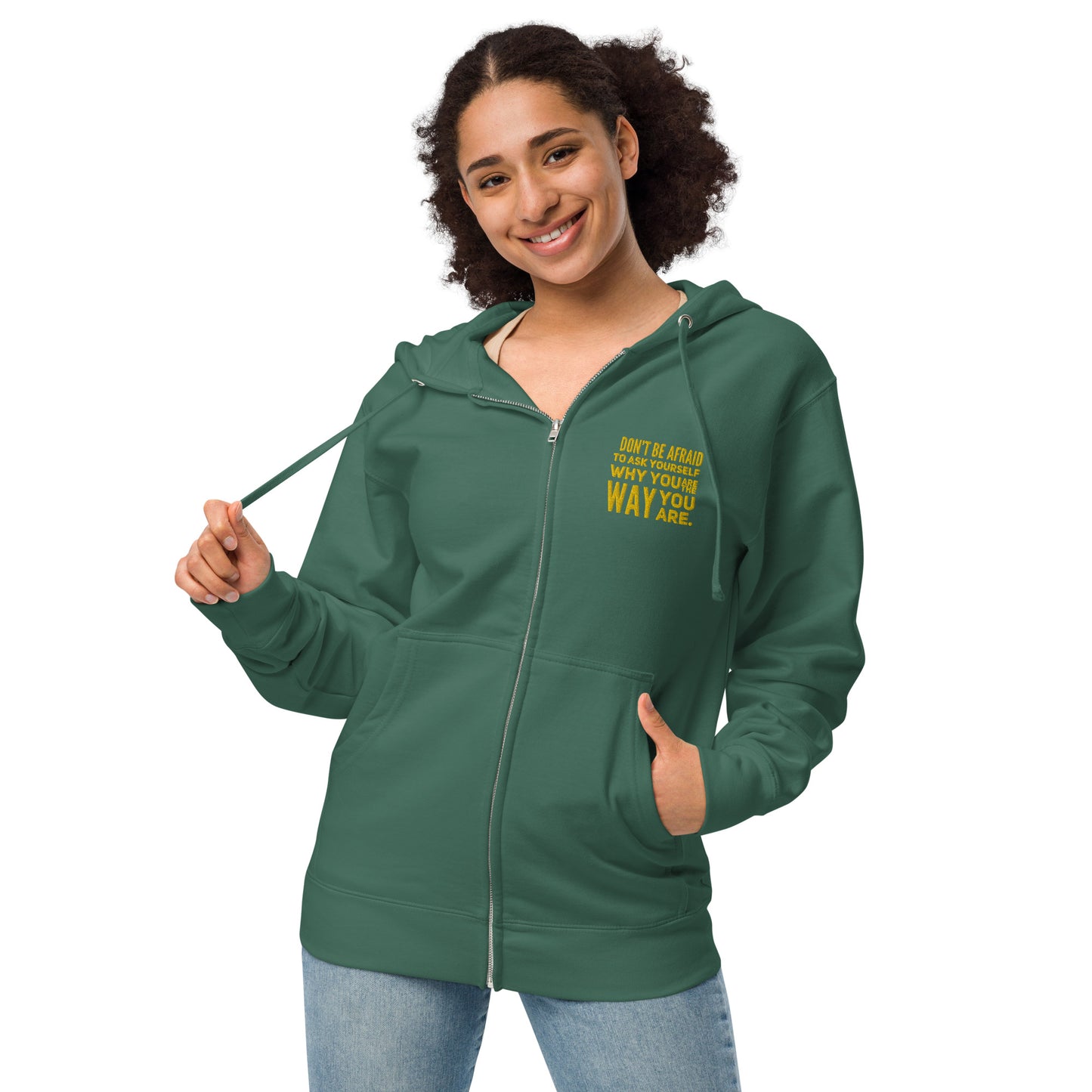 Ask Yourself #2 Unisex Fleece Zip Up Hoodie