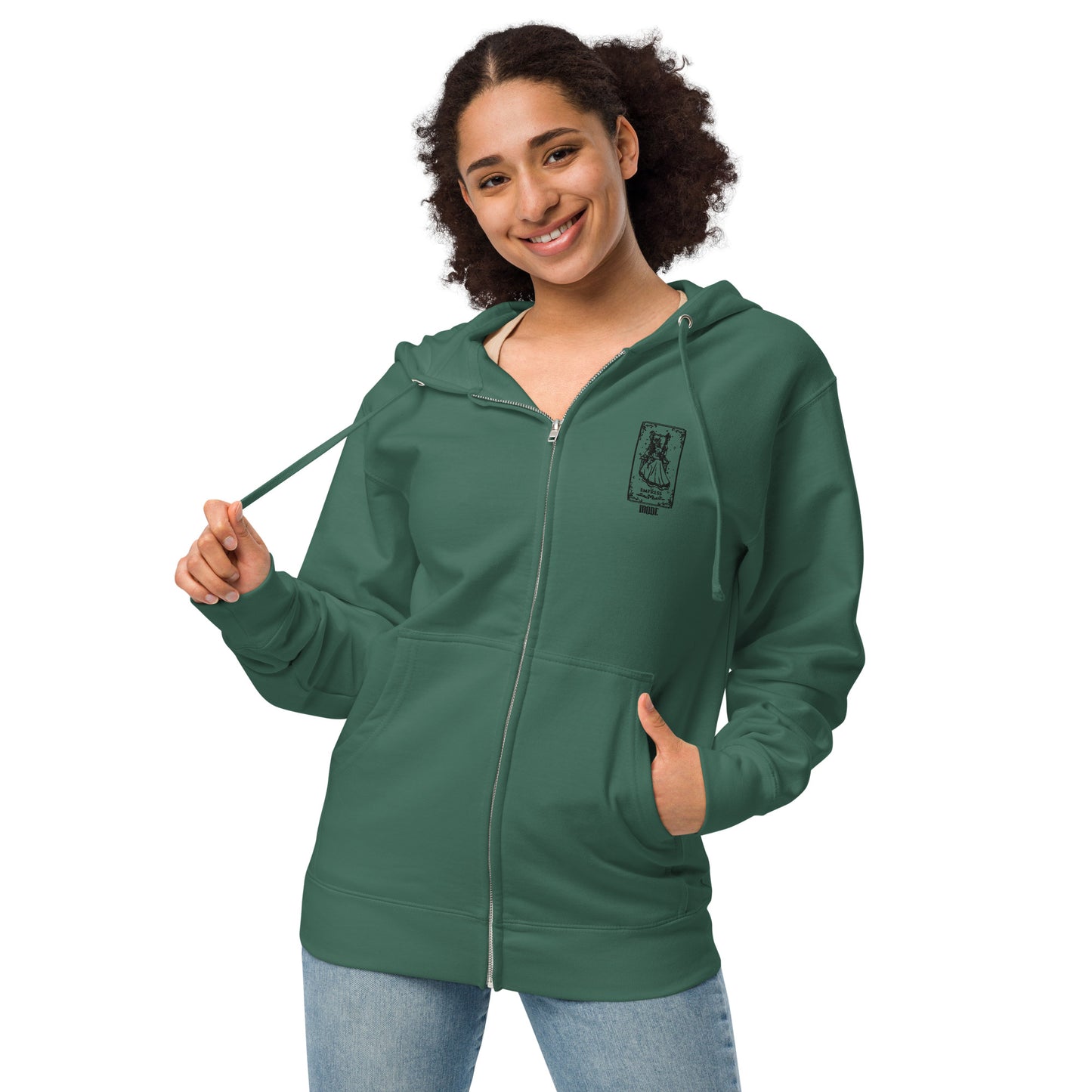 Empress (Black) Unisex Fleece Zip Up Hoodie