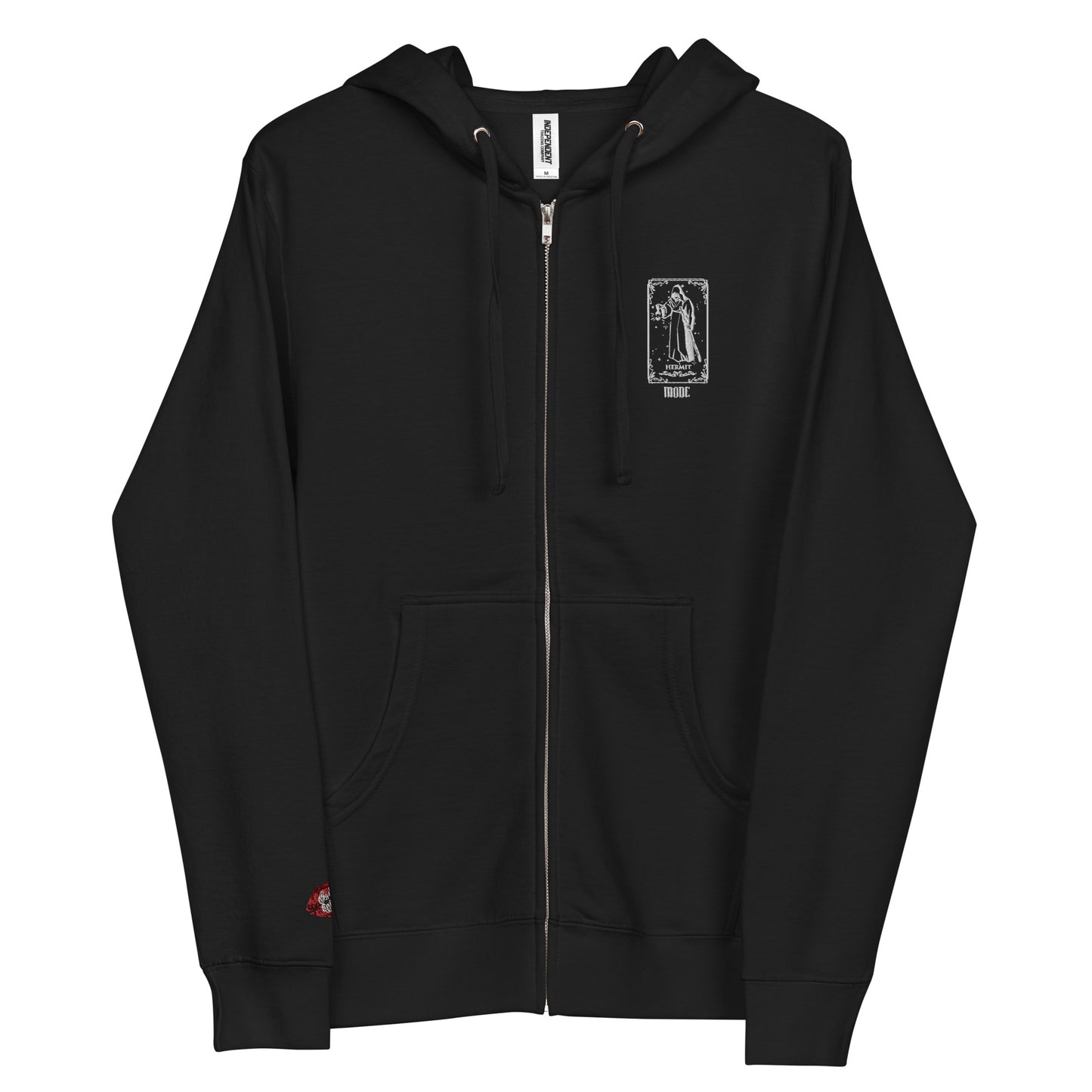 Hermit (White) Unisex Fleece Zip Up Hoodie