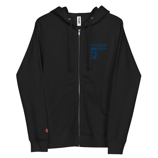 DD Woman (Blue) Unisex Fleece Zip Up Hoodie