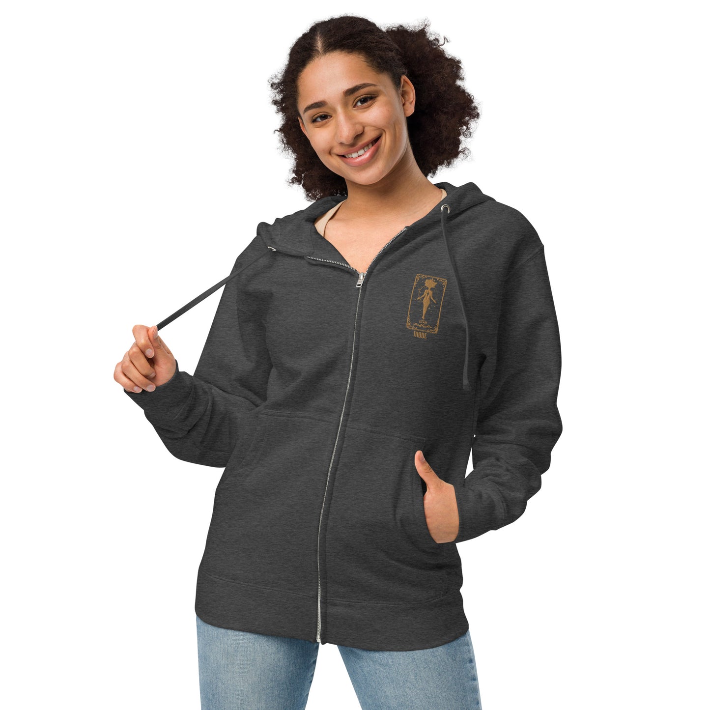 Star (Gold) Unisex Fleece Zip Up Hoodie