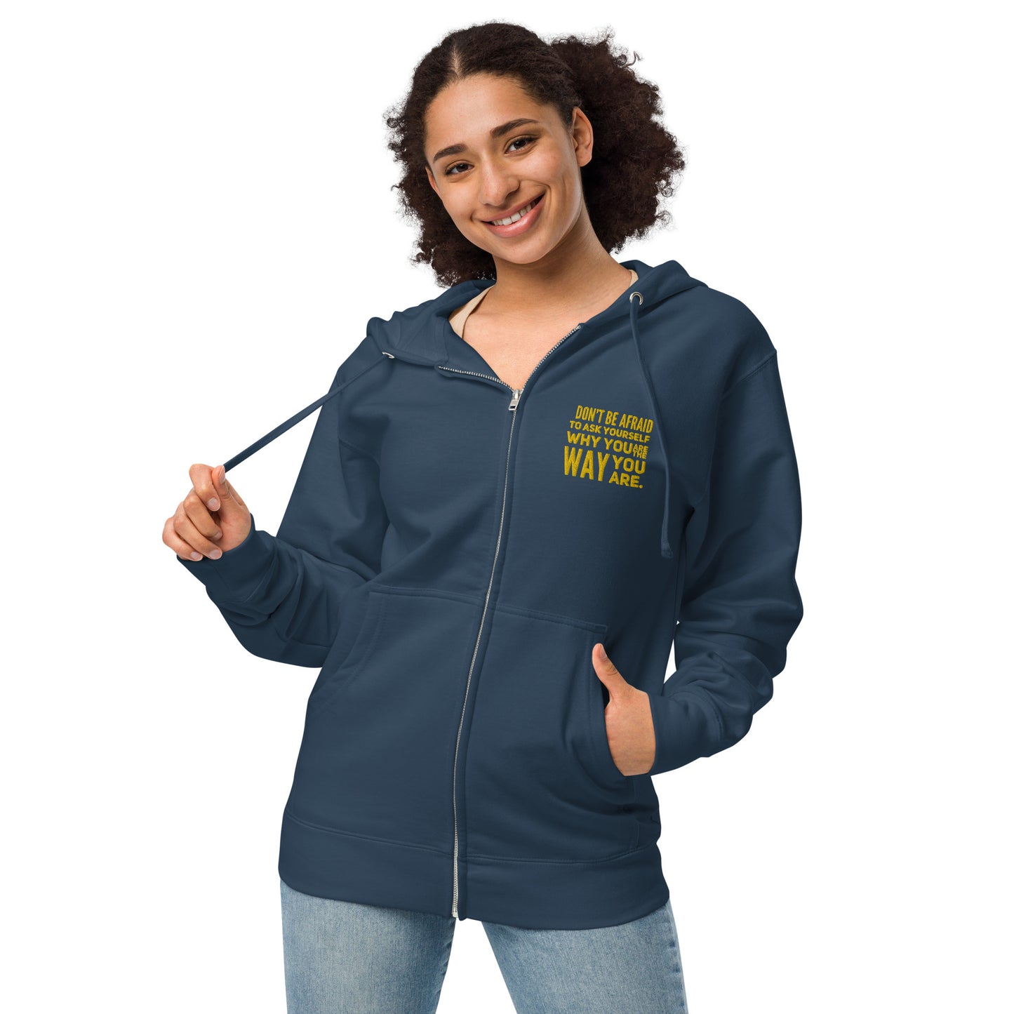 Ask Yourself #2 Unisex Fleece Zip Up Hoodie