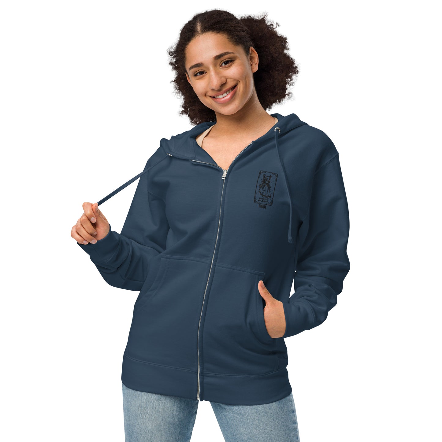 Empress (Black) Unisex Fleece Zip Up Hoodie