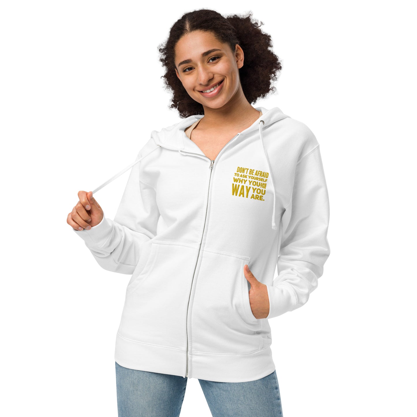 Ask Yourself #2 Unisex Fleece Zip Up Hoodie