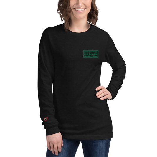 Blank Canvas (Green) Embroidered Unisex Long Sleeve Tee