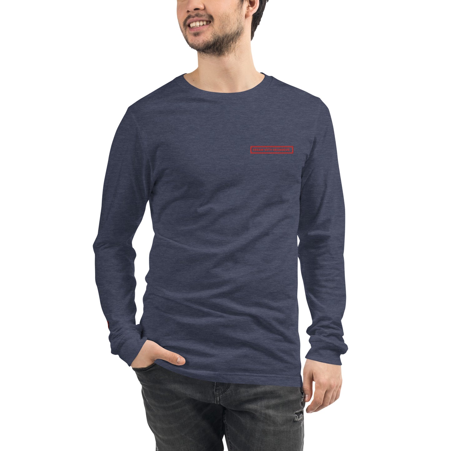 With Grandeur #2 (Embroidered) Unisex Long Sleeve Tee