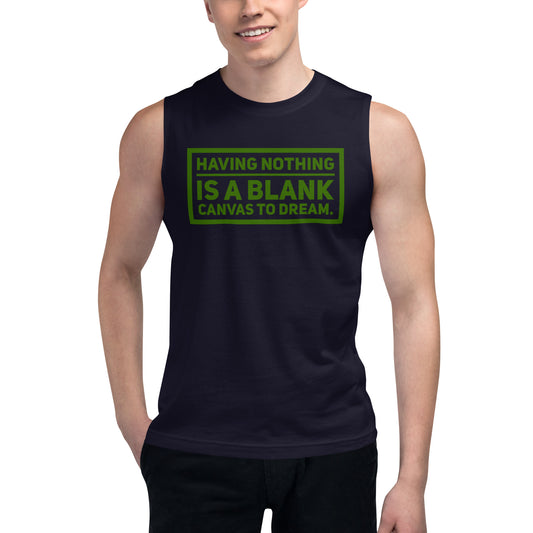 Blank Canvas (Green) Unisex Muscle Shirt