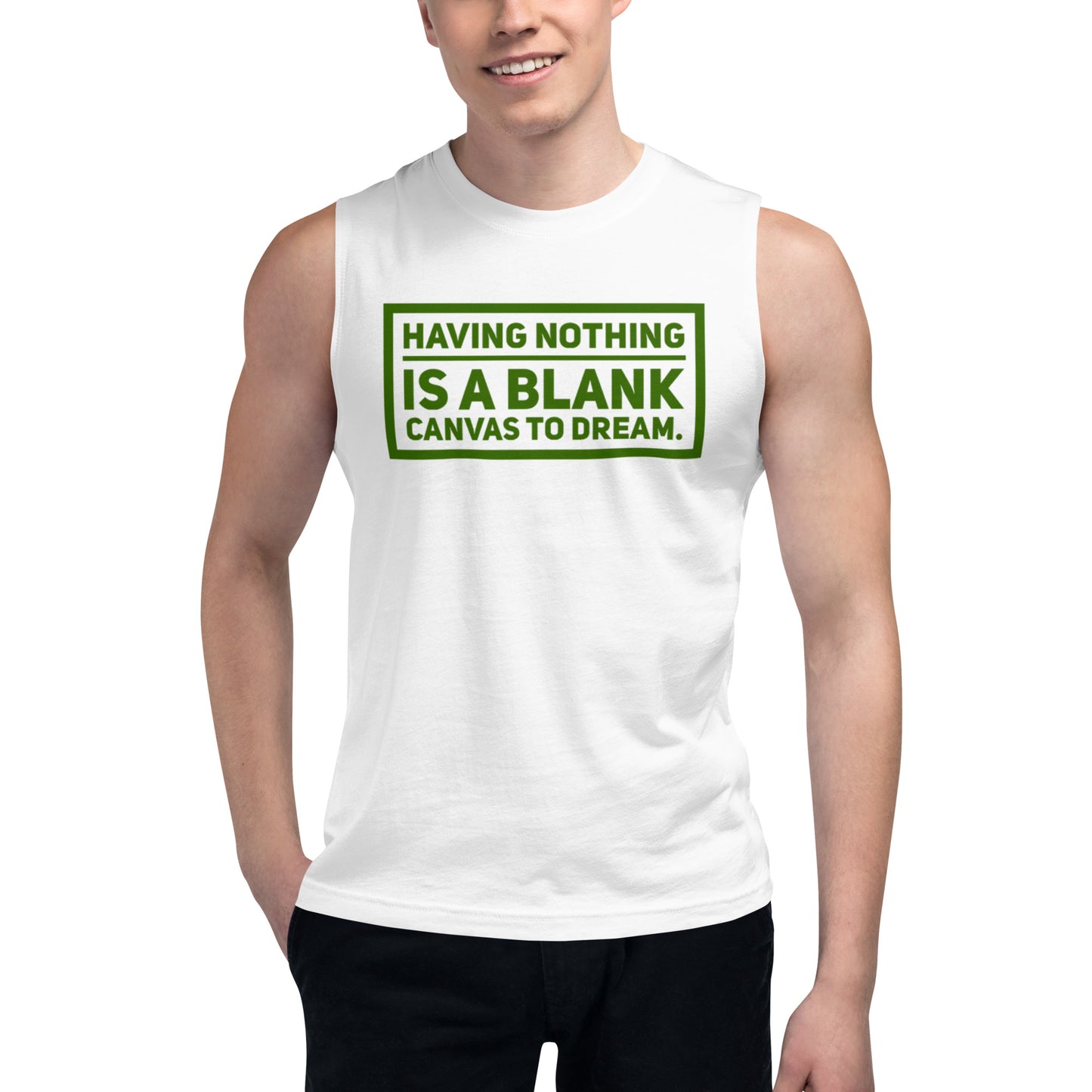 Blank Canvas (Green) Unisex Muscle Shirt