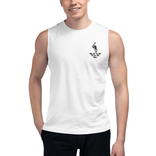 Rabbit (Black) Embroidered Unisex Muscle Shirt