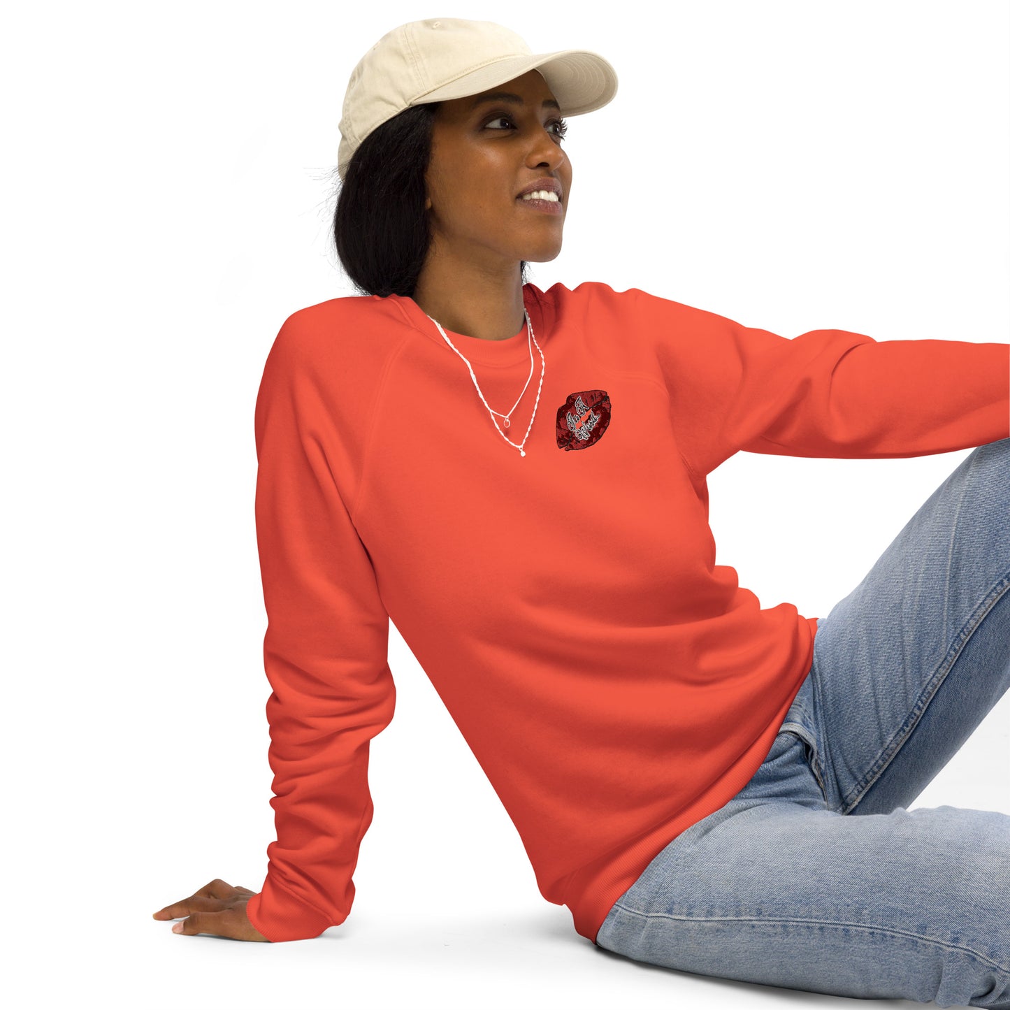 In A Word (Logo) Unisex Organic Raglan Sweatshirt