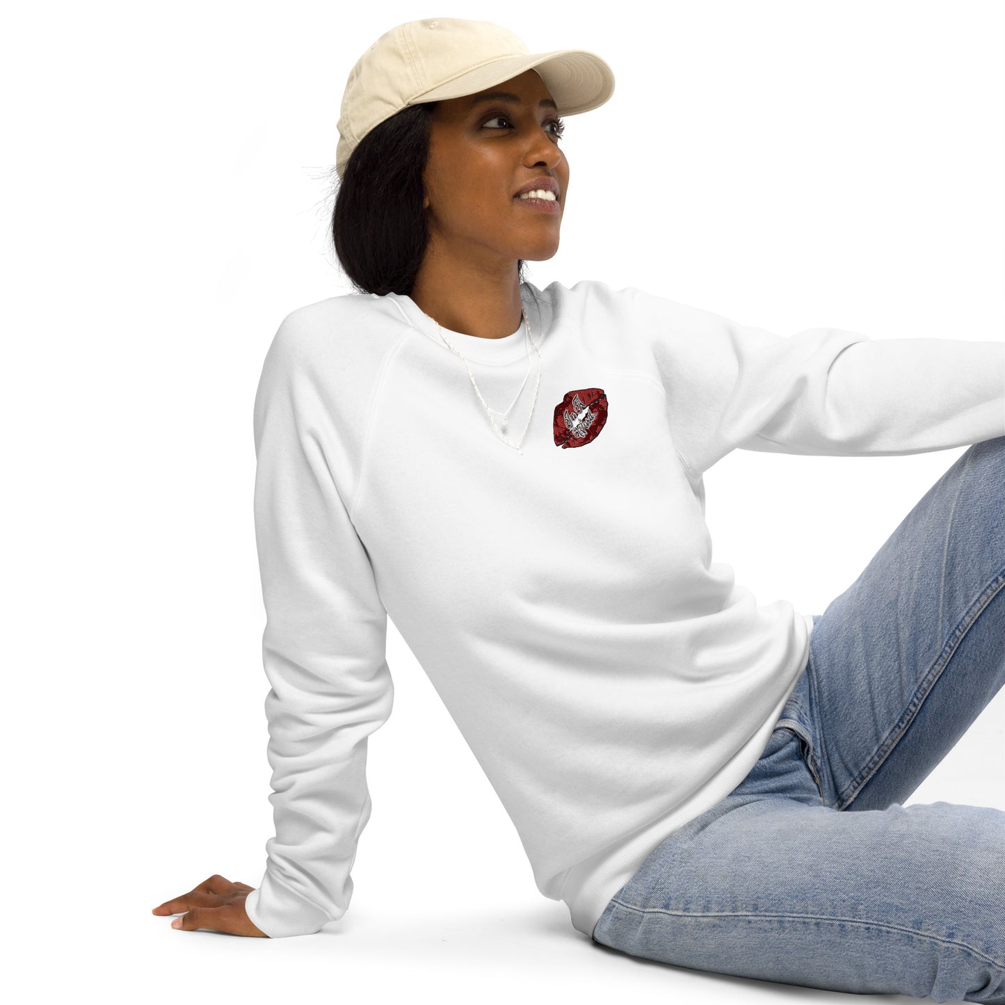 In A Word (Logo) Unisex Organic Raglan Sweatshirt