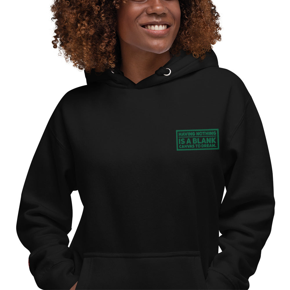 Blank Canvas (Green) Embroidered Unisex Premium Hoodie