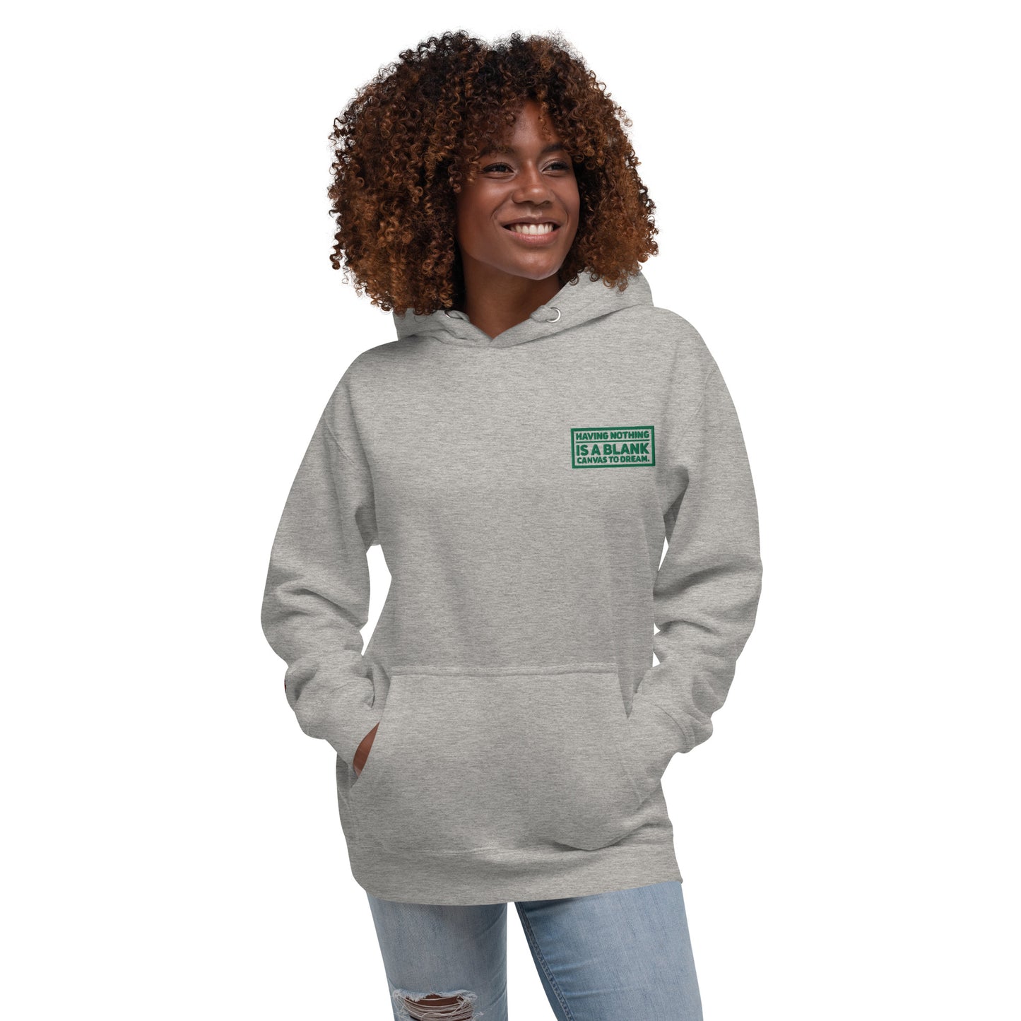 Blank Canvas (Green) Embroidered Unisex Premium Hoodie