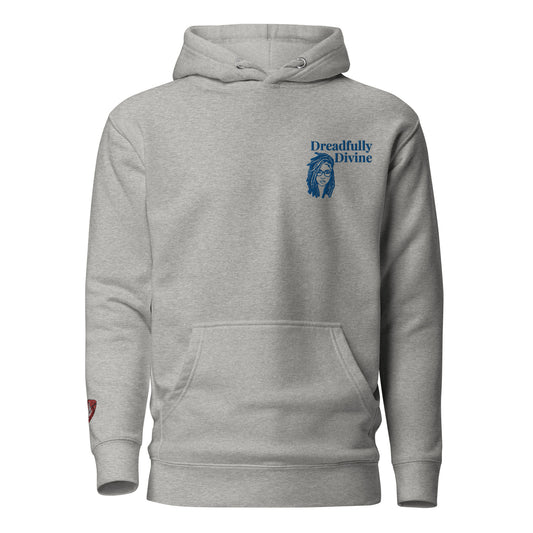 DD Woman (Blue) Embroidered Unisex Premium Hoodie