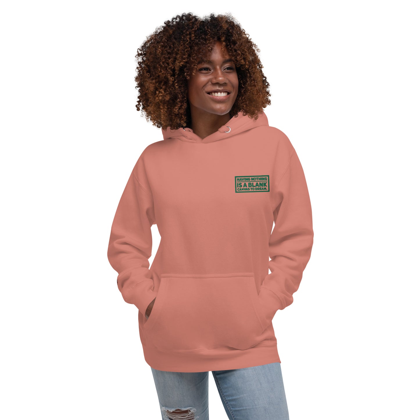 Blank Canvas (Green) Embroidered Unisex Premium Hoodie