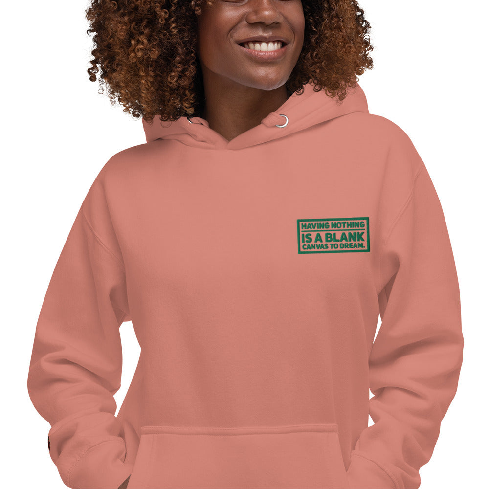 Blank Canvas (Green) Embroidered Unisex Premium Hoodie