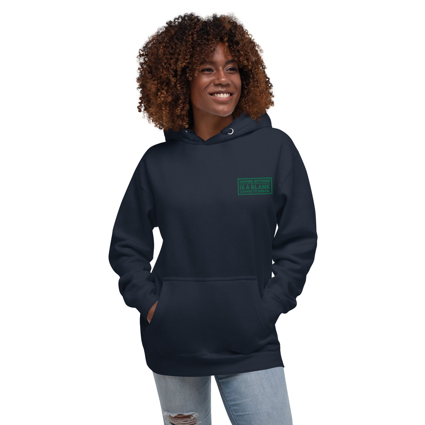 Blank Canvas (Green) Embroidered Unisex Premium Hoodie