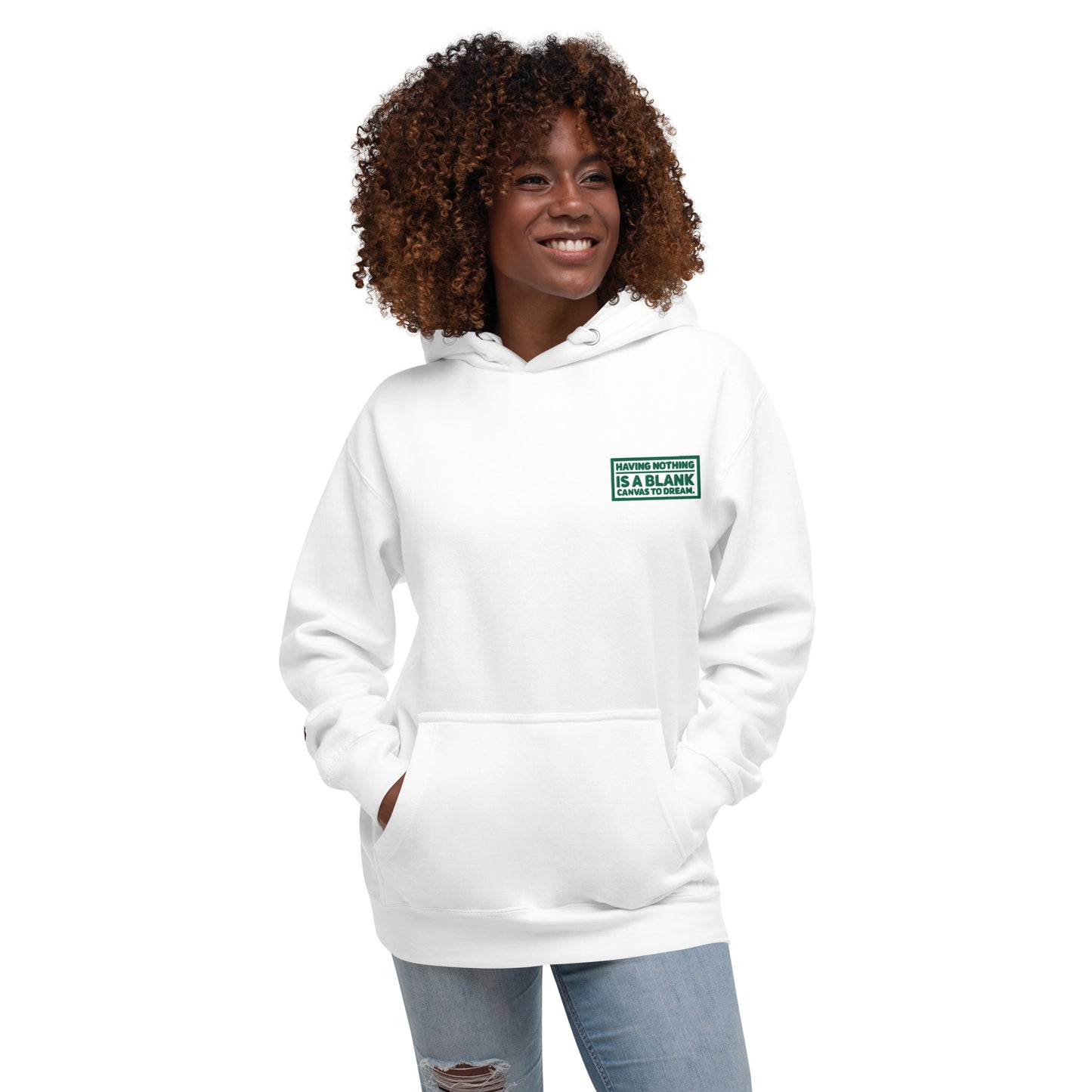 Blank Canvas (Green) Embroidered Unisex Premium Hoodie