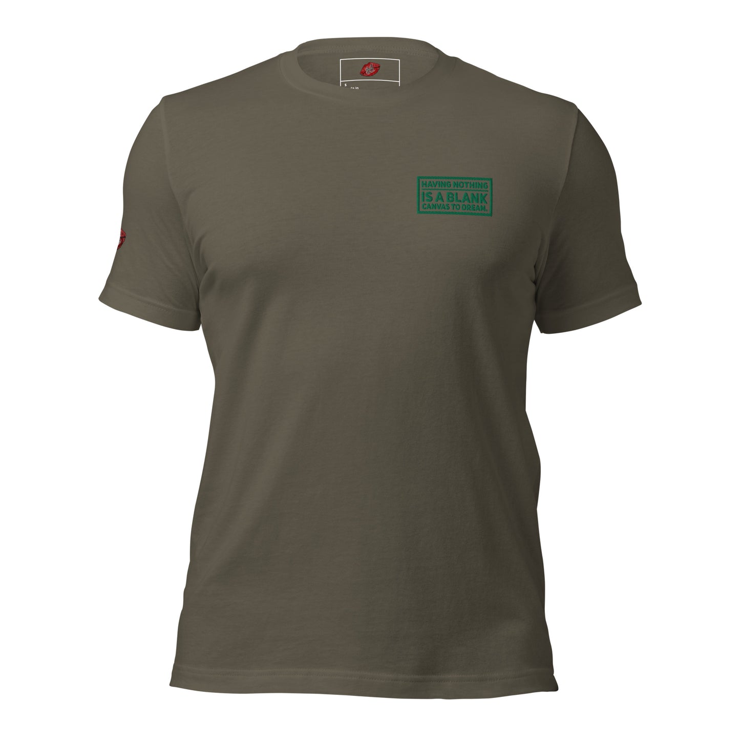 Blank Canvas (Green) Embroidered Unisex Staple T-shirt