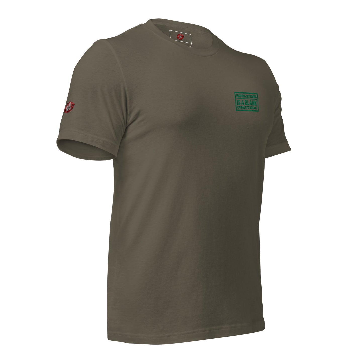 Blank Canvas (Green) Embroidered Unisex Staple T-shirt