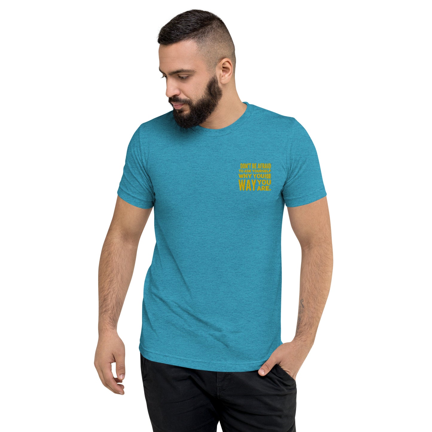 Ask Yourself #2 (Embroidered) Tri-blend Short Sleeve T-shirt