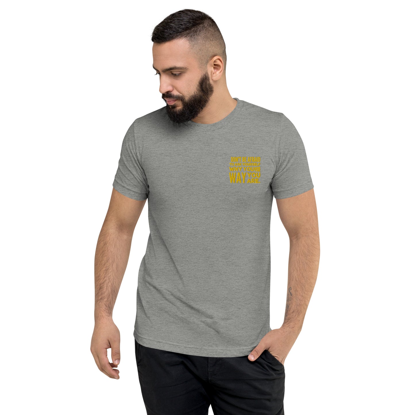 Ask Yourself #2 (Embroidered) Tri-blend Short Sleeve T-shirt